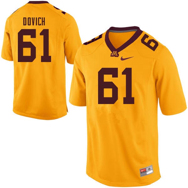 Men #61 Bronson Dovich Minnesota Golden Gophers College Football Jerseys Sale-Gold